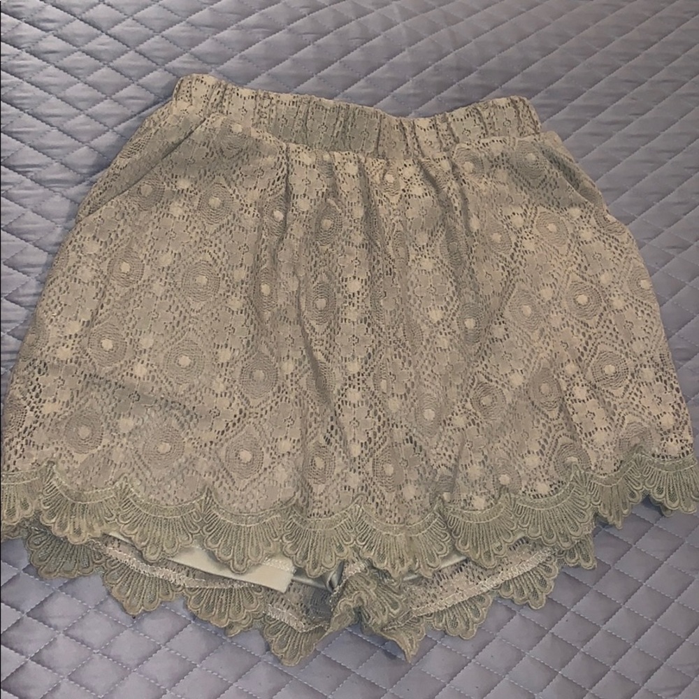 Brown lace shorts